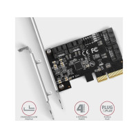 Produktbild för Axagon PCES-SA4X4, PCIe, SATA, Hankoppling, Fullhöjd/låg pro...