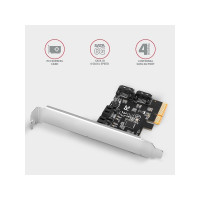 Produktbild för Axagon PCES-SA4X4, PCIe, SATA, Hankoppling, Fullhöjd/låg pro...