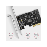 Produktbild för Axagon PCES-SA4X4, PCIe, SATA, Hankoppling, Fullhöjd/låg pro...