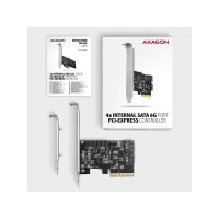 Produktbild för Axagon PCES-SA4X4, PCIe, SATA, Hankoppling, Fullhöjd/låg pro...