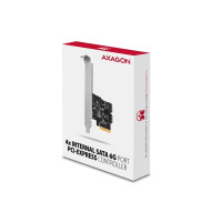 Produktbild för Axagon PCES-SA4X4, PCIe, SATA, Hankoppling, Fullhöjd/låg pro...