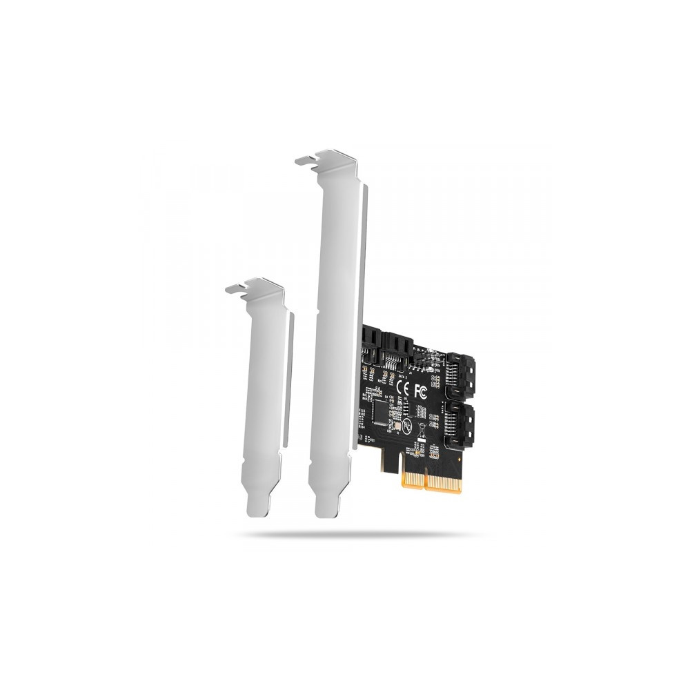Produktbild för Axagon PCES-SA4X4, PCIe, SATA, Hankoppling, Fullhöjd/låg pro...