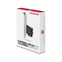 Produktbild för Axagon PCES-SA4X4, PCIe, SATA, Hankoppling, Fullhöjd/låg pro...