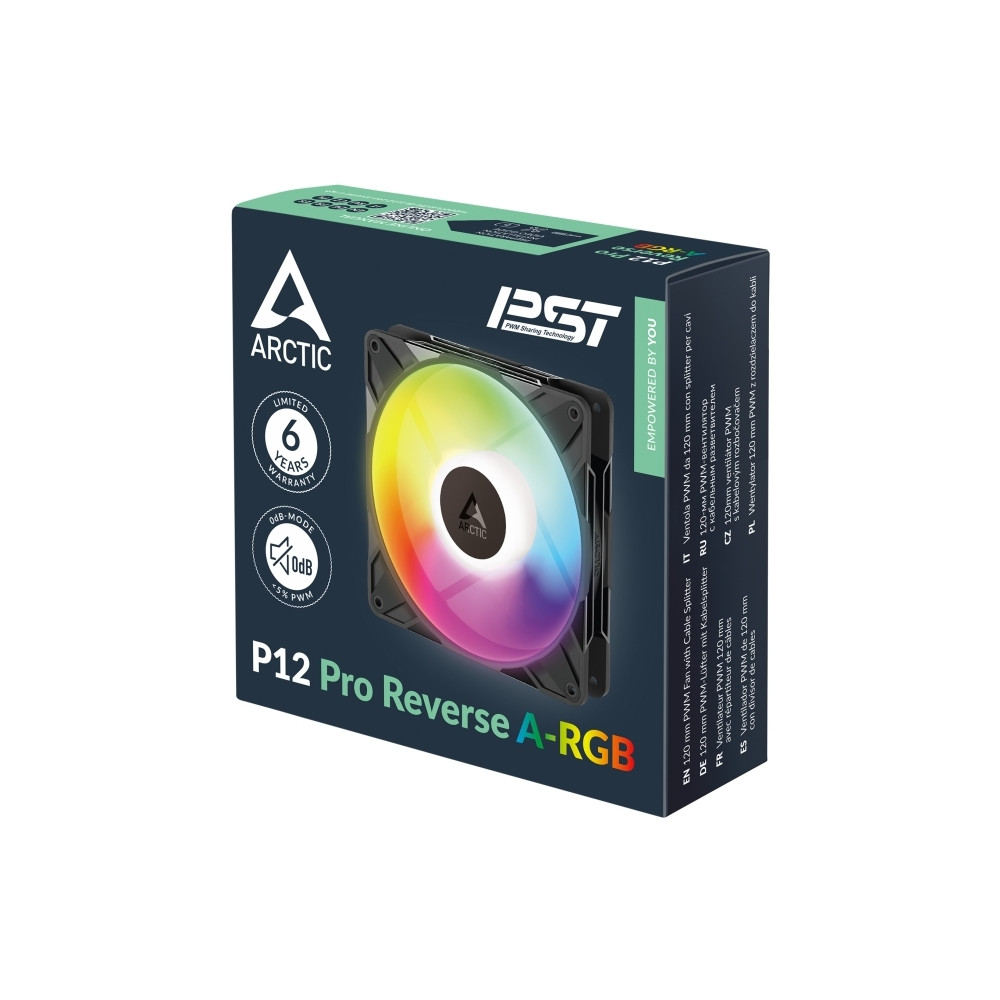 Produktbild för ARCTIC P12 Pro A-RGB - lådfläkt - omvänd, med kabelsplitter