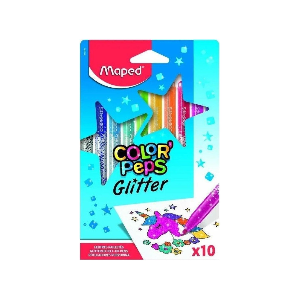 Produktbild för Maped Color’Peps 847110, Medium, 10 färger, Svart, Rosa, Blå...