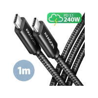 Produktbild för AXAGON BUCM2-CM10AB - USB typ C-kabel - 24 pin USB-C till 24 pin USB-C - 1 m