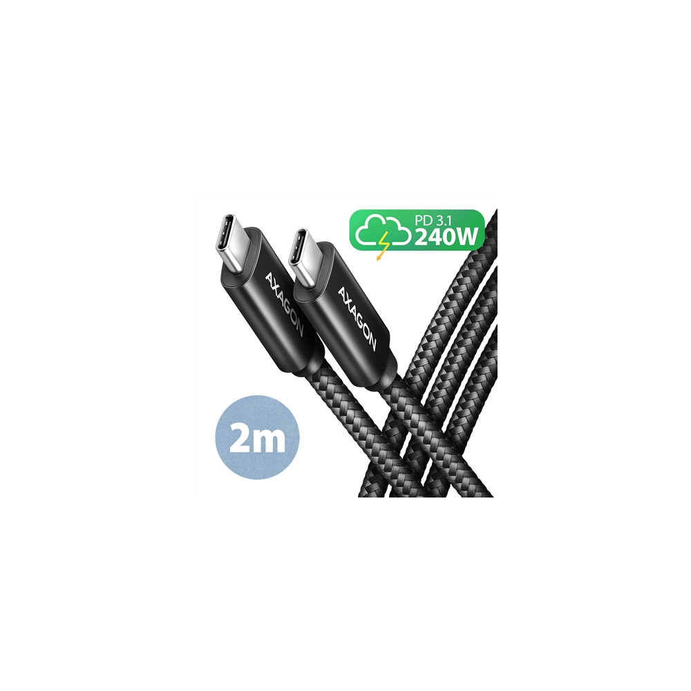 Produktbild för AXAGON BUCM2-CM20AB - USB typ C-kabel - 24 pin USB-C till 24 pin USB-C - 2 m