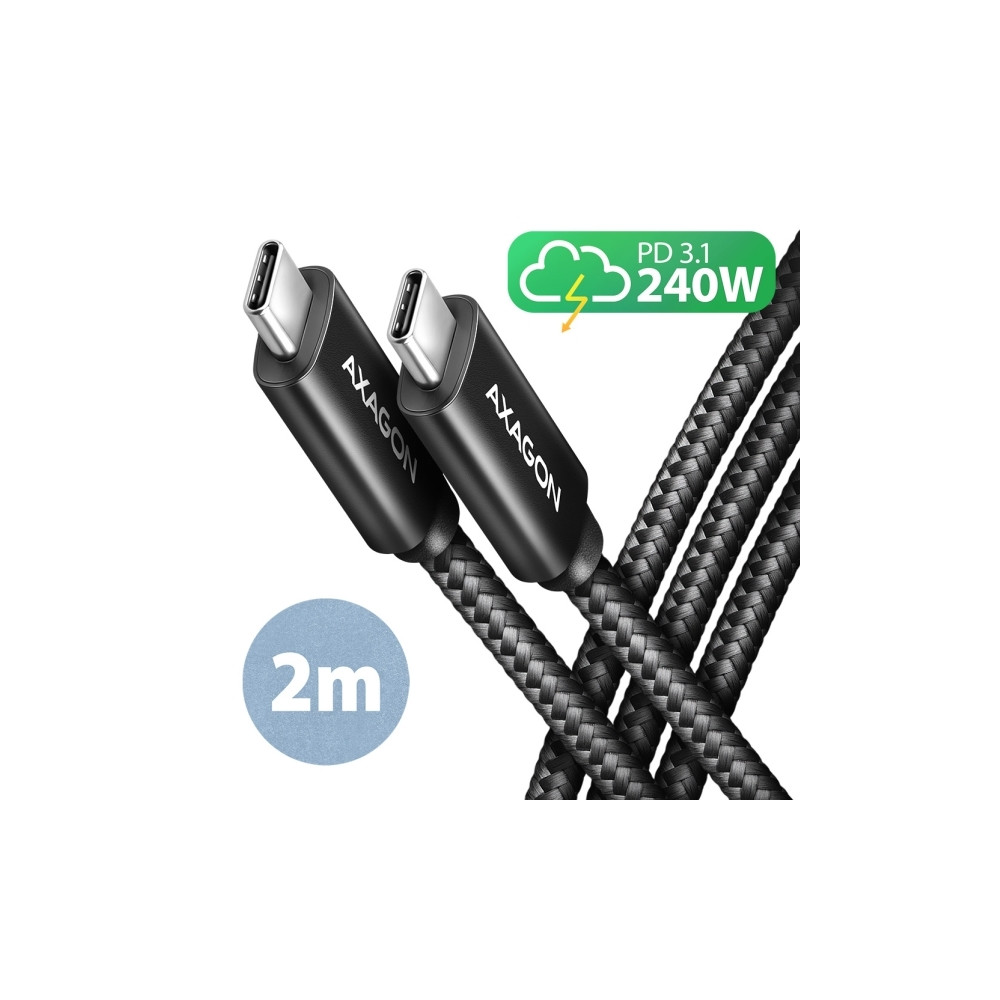Produktbild för AXAGON BUCM2-CM20AB - USB typ C-kabel - 24 pin USB-C till 24 pin USB-C - 2 m