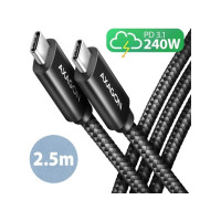 Produktbild för AXAGON BUCM2-CM25AB - USB typ C-kabel - 24 pin USB-C till 24 pin USB-C - 2.5 m