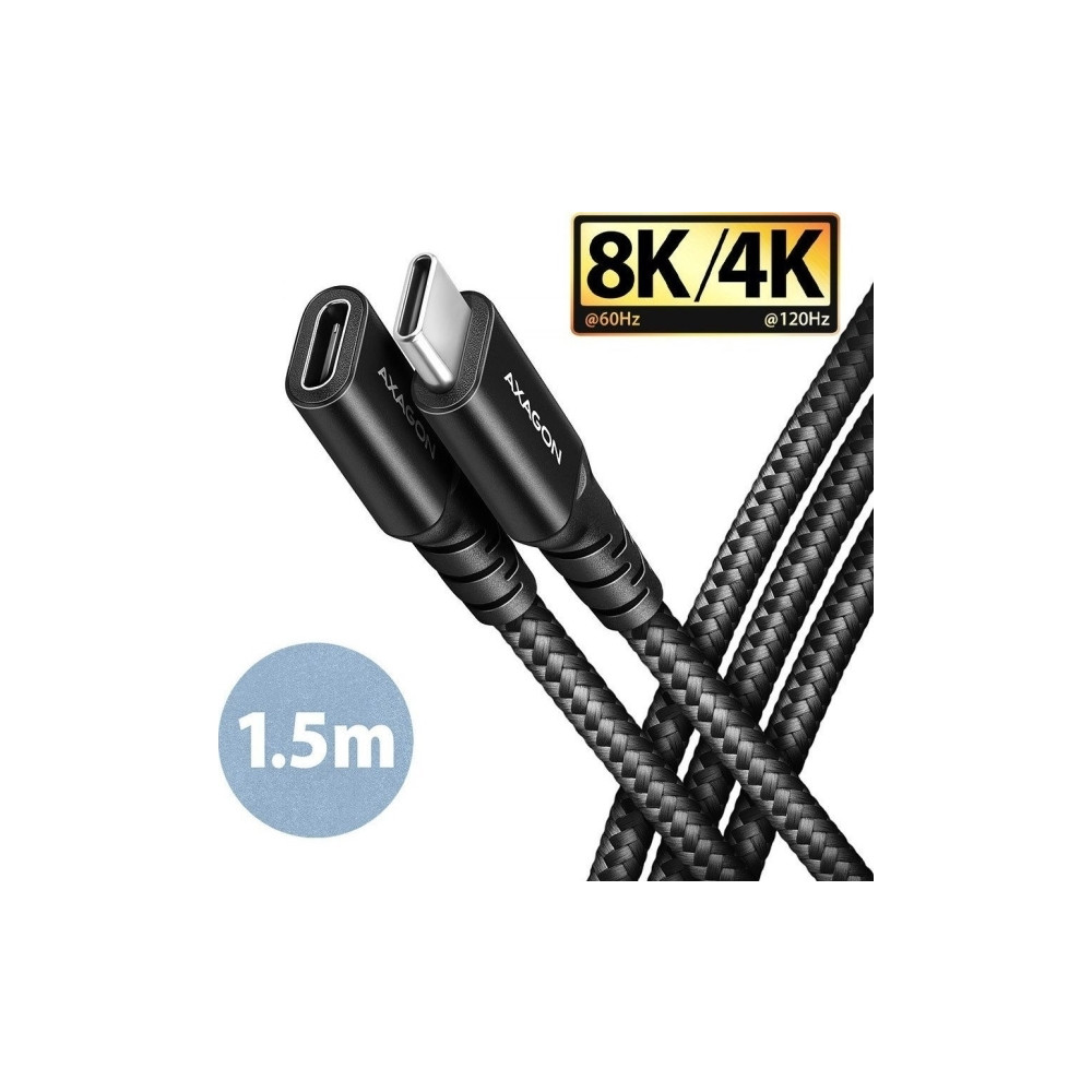 Produktbild för AXAGON BUCM32-CF15AB - USB-förlängningskabel - 24 pin USB-C till 24 pin USB-C - 1.5 m
