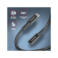 Produktbild för AXAGON BUCM32-CF15AB - USB-förlängningskabel - 24 pin USB-C till 24 pin USB-C - 1.5 m