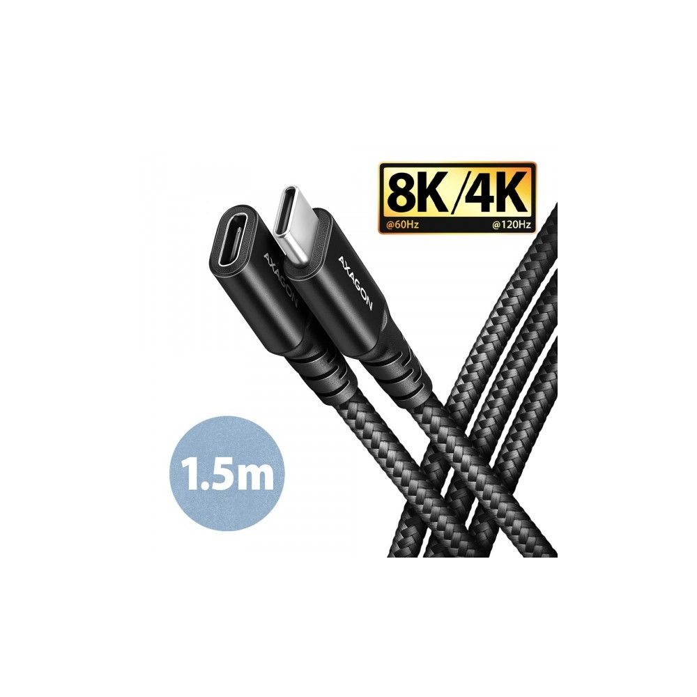 Produktbild för AXAGON BUCM32-CF15AB - USB-förlängningskabel - 24 pin USB-C till 24 pin USB-C - 1.5 m
