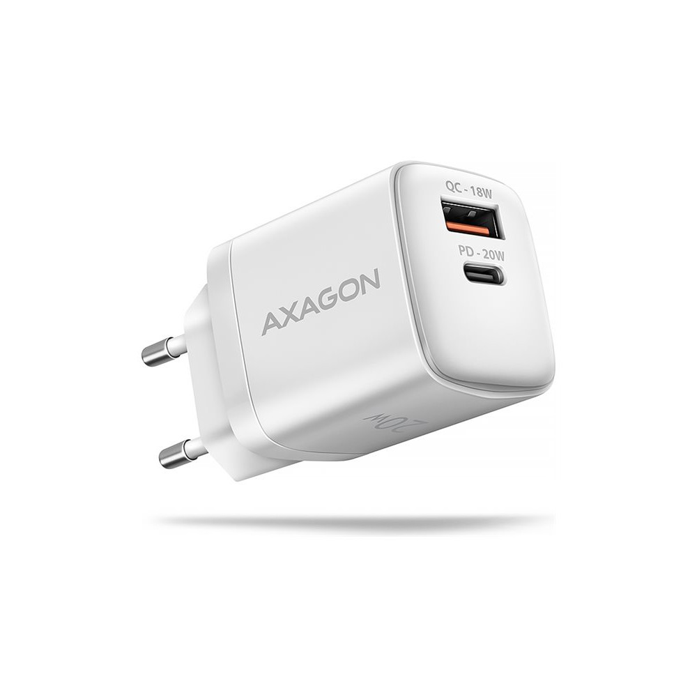 Produktbild för AXAGON ACU-PQ20W strömadapter - USB typ A, USB-C - 20 Watt