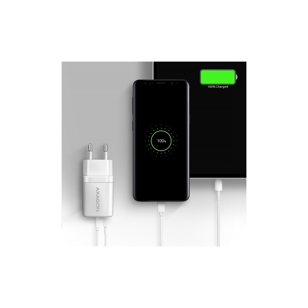 Produktbild för AXAGON ACU-PQ20W strömadapter - USB typ A, USB-C - 20 Watt