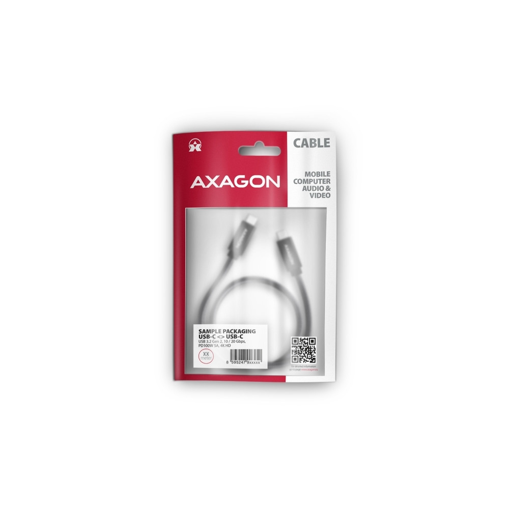 Produktbild för AXAGON BUCM32-CM15AB - USB typ C-kabel - 24 pin USB-C till 24 pin USB-C - 1.5 m