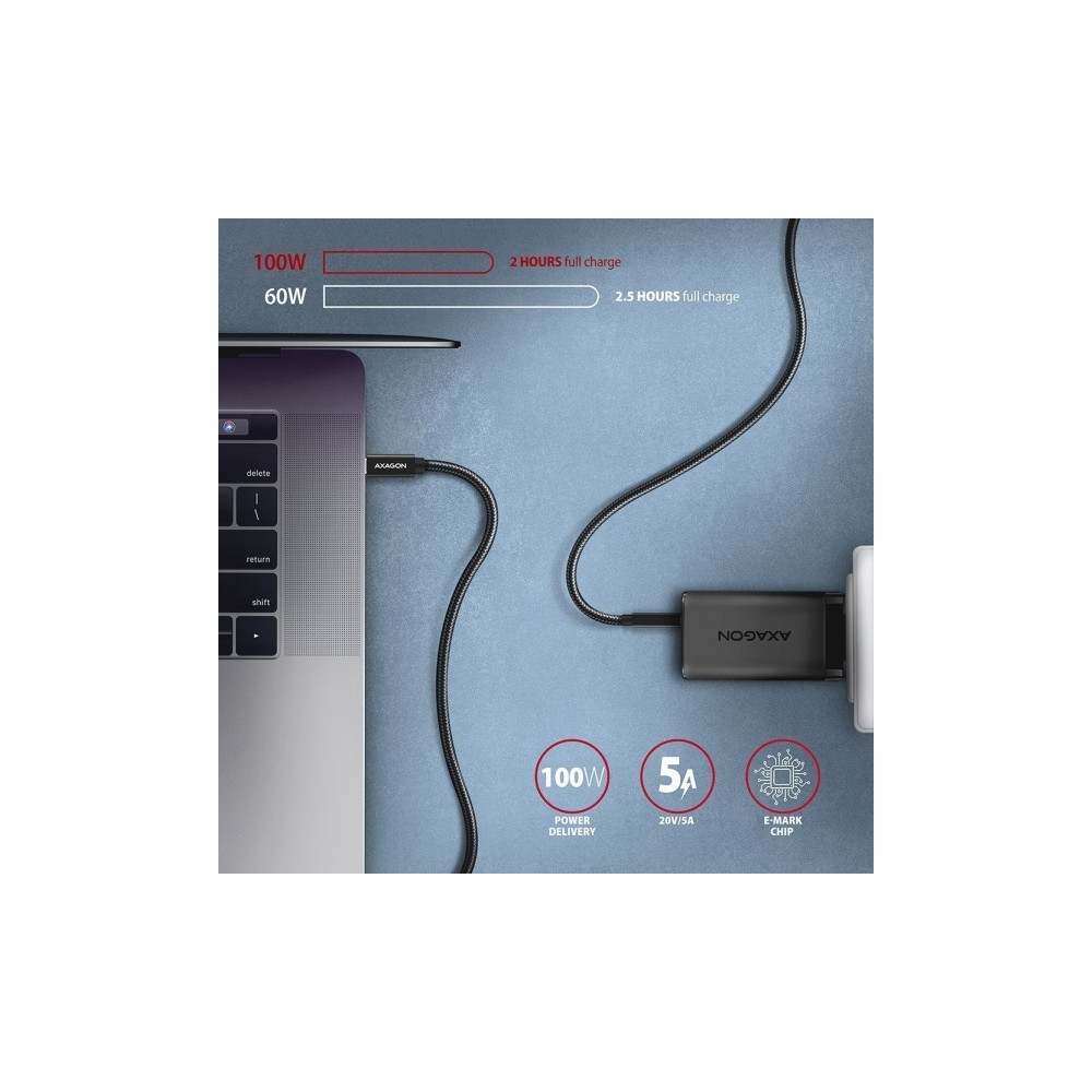 Produktbild för AXAGON BUCM32-CM15AB - USB typ C-kabel - 24 pin USB-C till 24 pin USB-C - 1.5 m