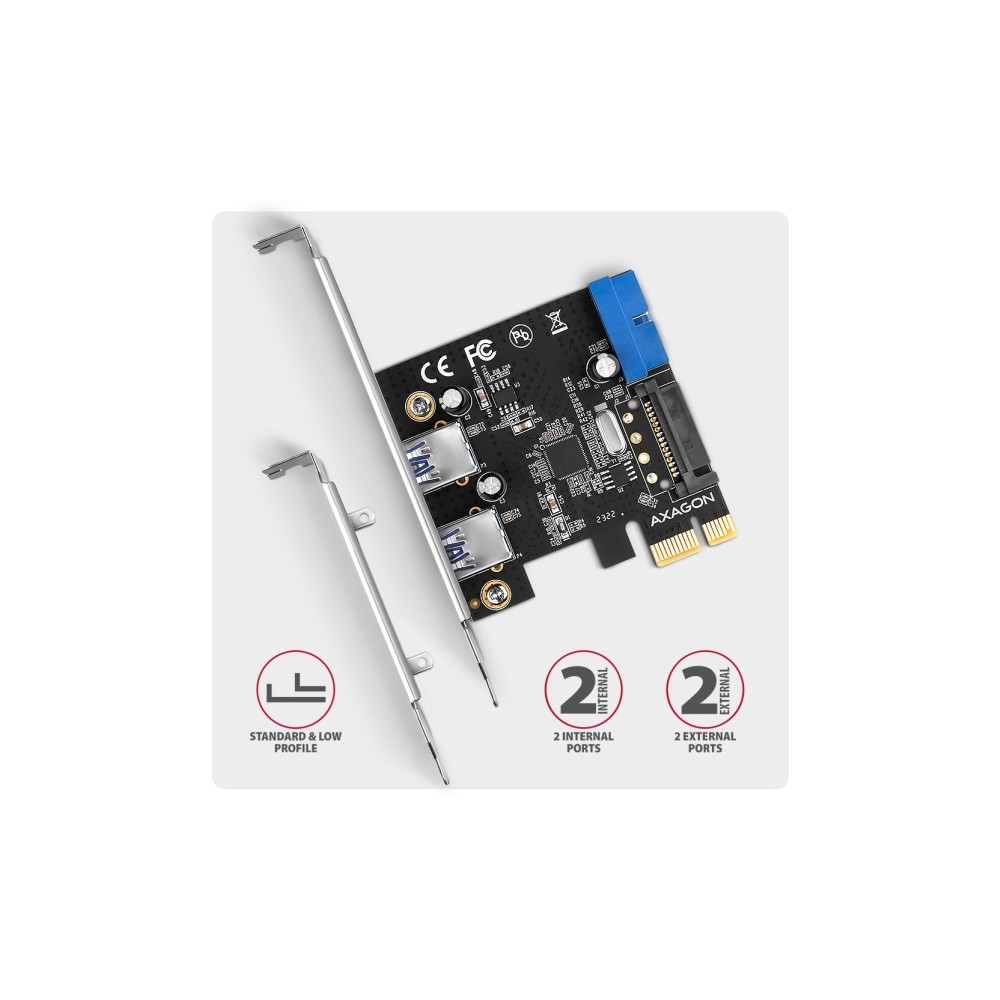 Produktbild för AXAGON PCEU-232RS - USB-adapter - PCIe 2.0 x16