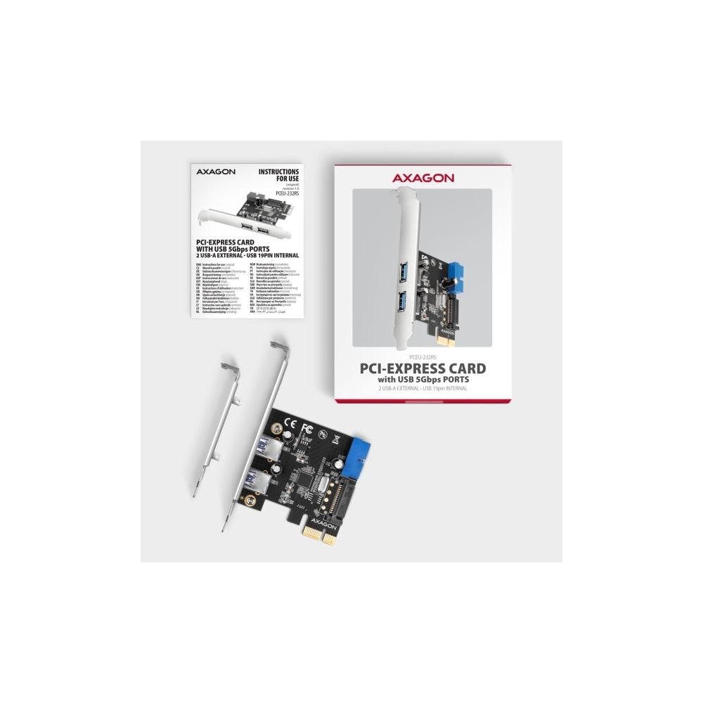 Produktbild för AXAGON PCEU-232RS - USB-adapter - PCIe 2.0 x16