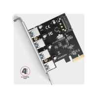Produktbild för AXAGON PCEU-430RS - USB-adapter - PCIe 2.0 x16