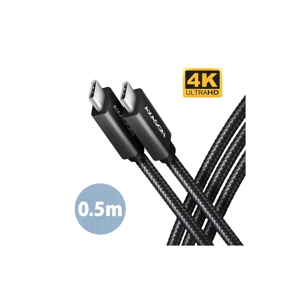 Produktbild för AXAGON BUCM32-CM05AB - USB typ C-kabel - 24 pin USB-C till 24 pin USB-C - 50 cm