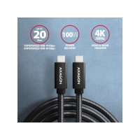 Produktbild för AXAGON BUCM32-CM05AB - USB typ C-kabel - 24 pin USB-C till 24 pin USB-C - 50 cm