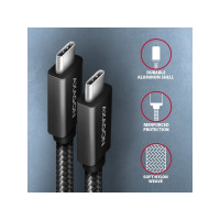 Produktbild för AXAGON BUCM32-CM05AB - USB typ C-kabel - 24 pin USB-C till 24 pin USB-C - 50 cm