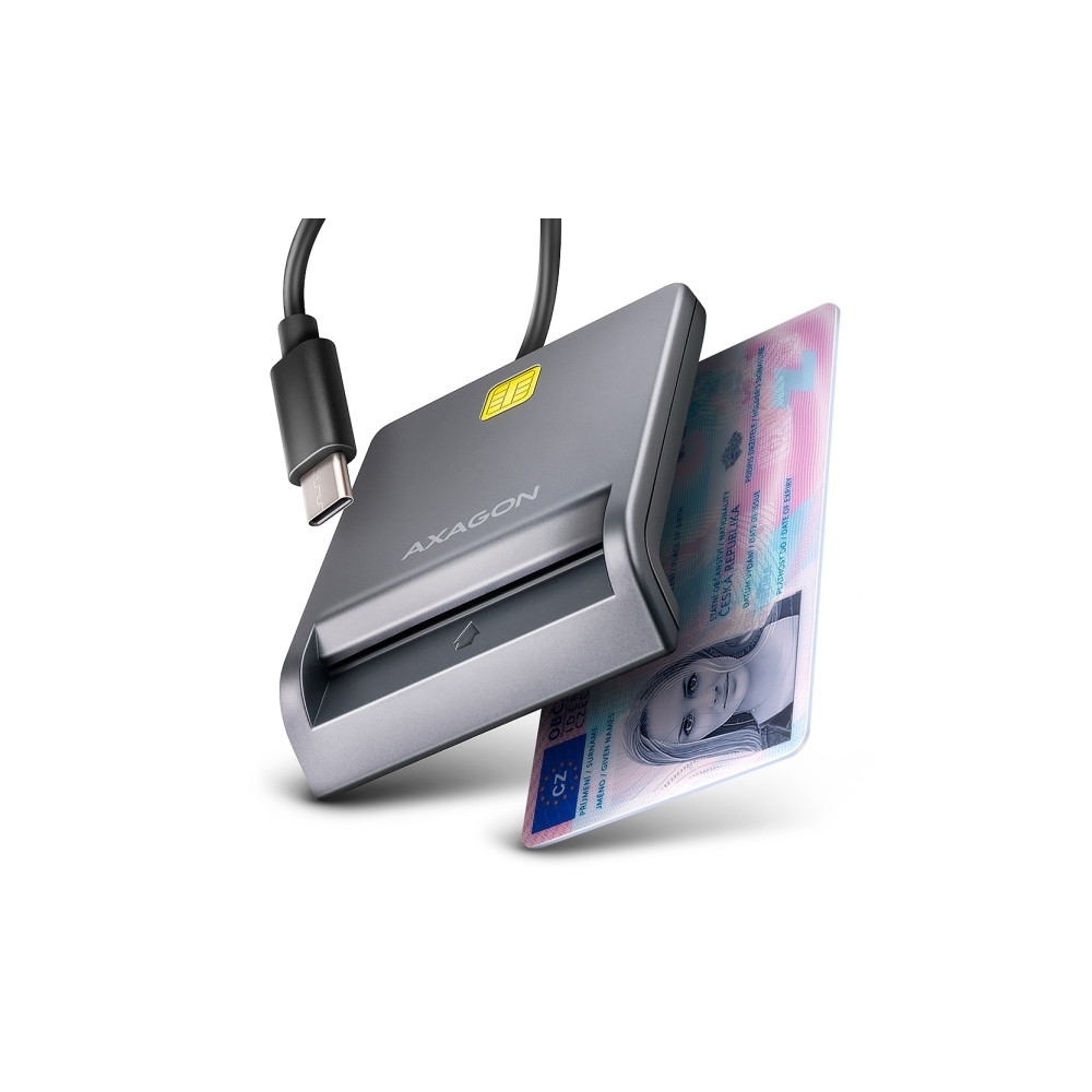 Produktbild för AXAGON CRE-SM3TC - SMART-kortläsare - USB-C 2.0