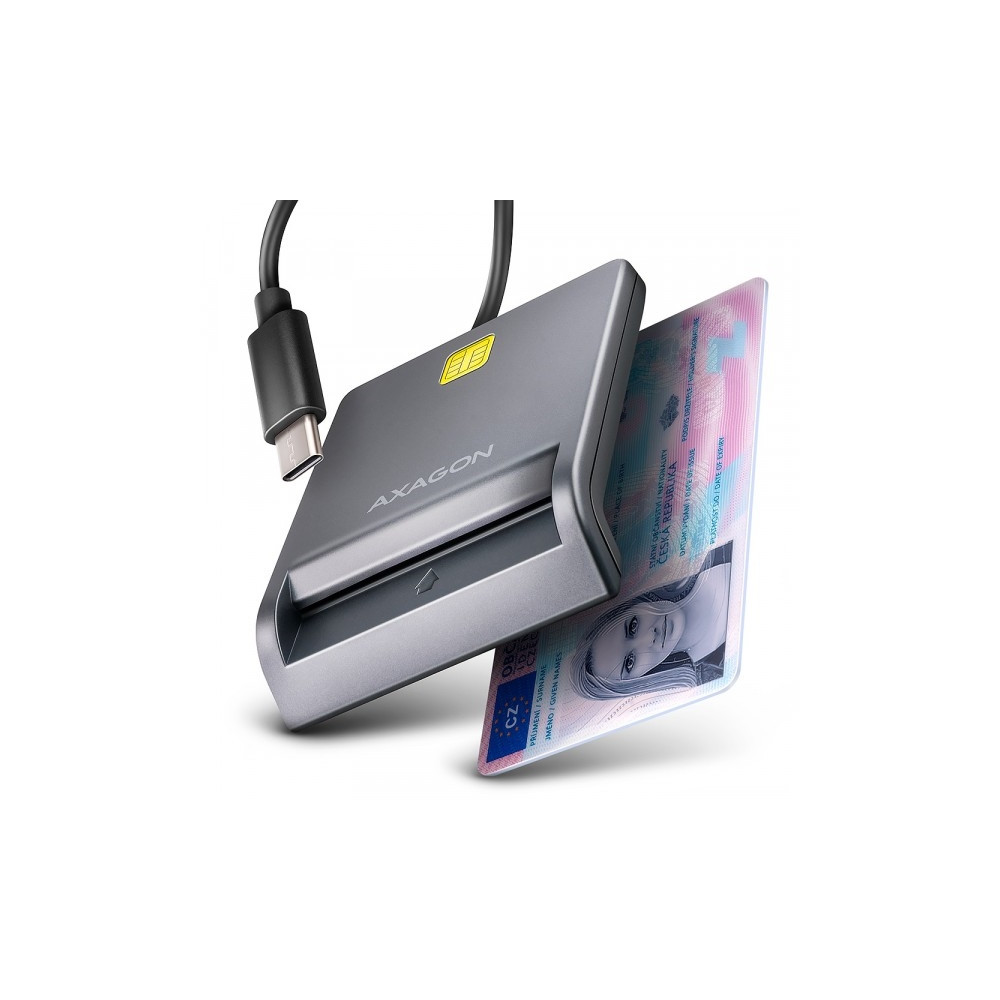 Produktbild för AXAGON CRE-SM3TC - SMART-kortläsare - USB-C 2.0