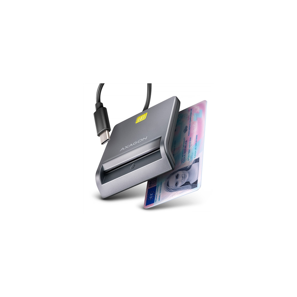 Produktbild för AXAGON CRE-SM3TC - SMART-kortläsare - USB-C 2.0