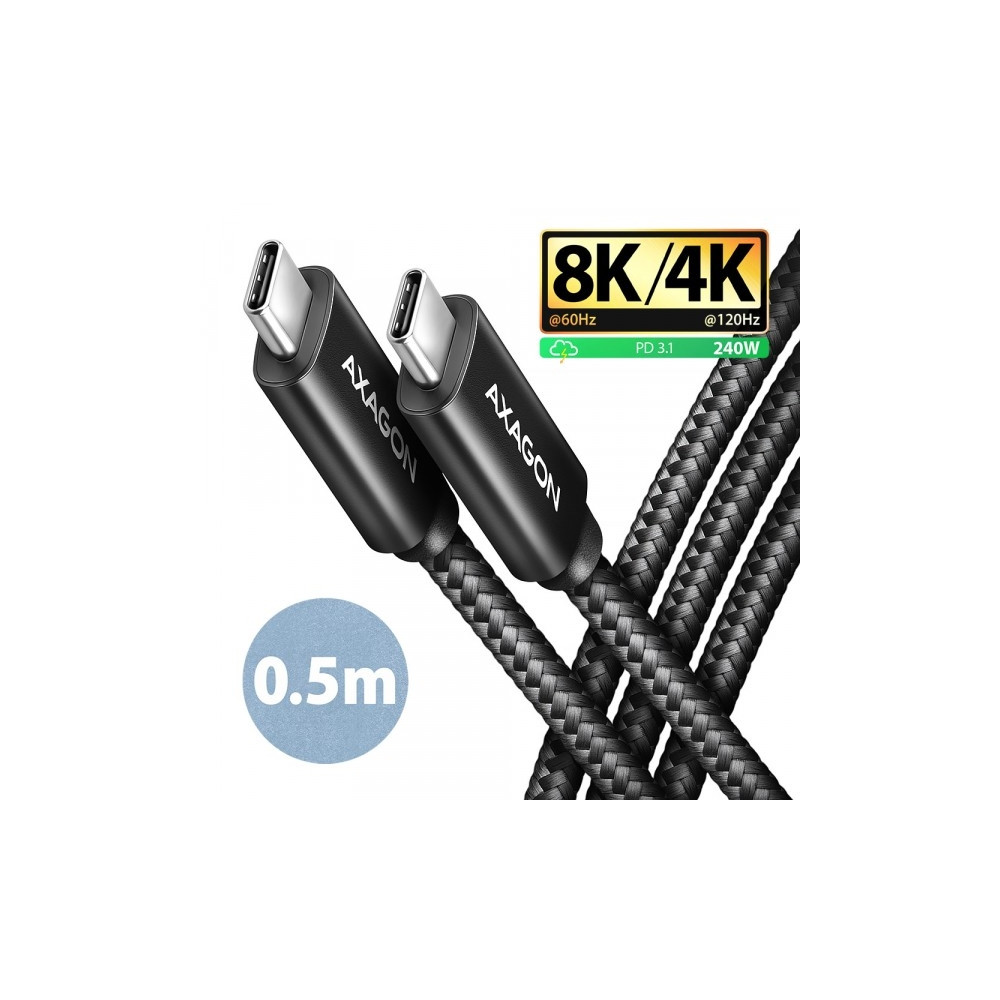 Produktbild för AXAGON BUCM4X-CM05AB - USB typ C-kabel - USB-C till USB-C - 50 cm