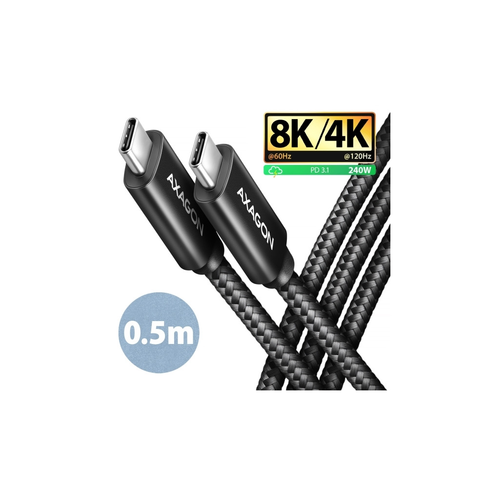 Produktbild för AXAGON BUCM4X-CM05AB - USB typ C-kabel - USB-C till USB-C - 50 cm