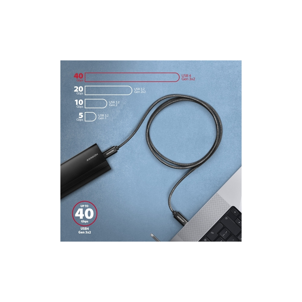 Produktbild för AXAGON BUCM4X-CM05AB - USB typ C-kabel - USB-C till USB-C - 50 cm