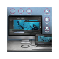 Produktbild för AXAGON BUCM4X-CM05AB - USB typ C-kabel - USB-C till USB-C - 50 cm