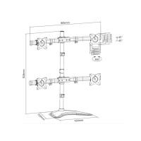 Produktbild för Multibrackets M Deskstand Basic Quad monteringssats - för 4 LCD-bildskärmar - svart