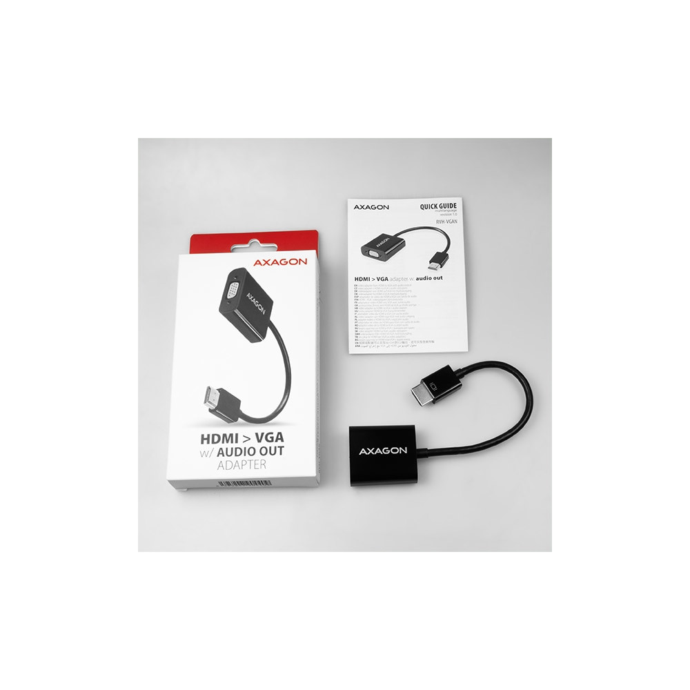 Produktbild för AXAGON videokort - HDMI/VGA/ljud - 17 cm