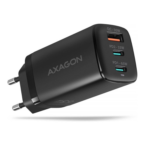 AXAGON AXAGON ACU-DPQ65 strömadapter - USB typ A, 2 x USB-C - 65 Watt