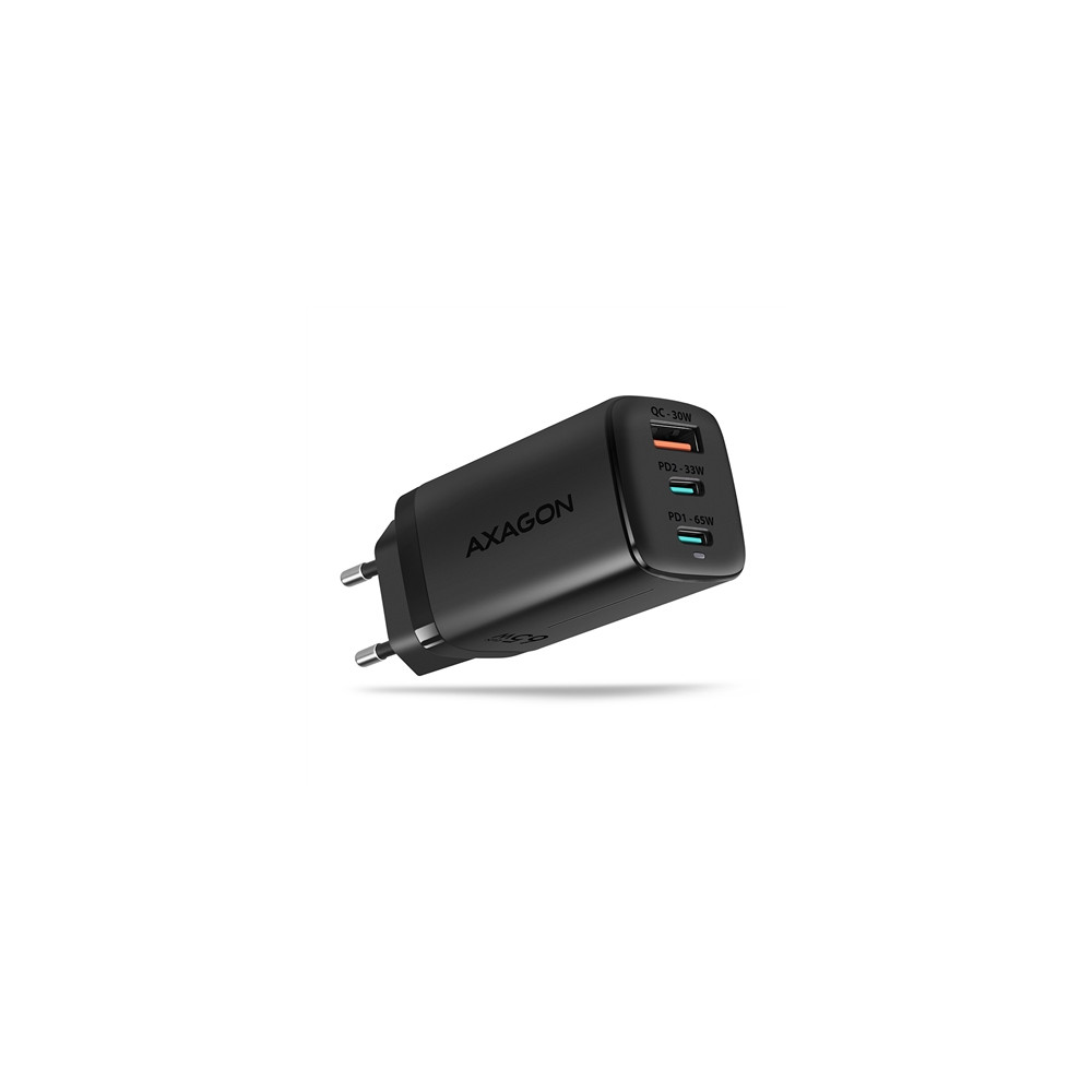 Produktbild för AXAGON ACU-DPQ65 strömadapter - USB typ A, 2 x USB-C - 65 Watt