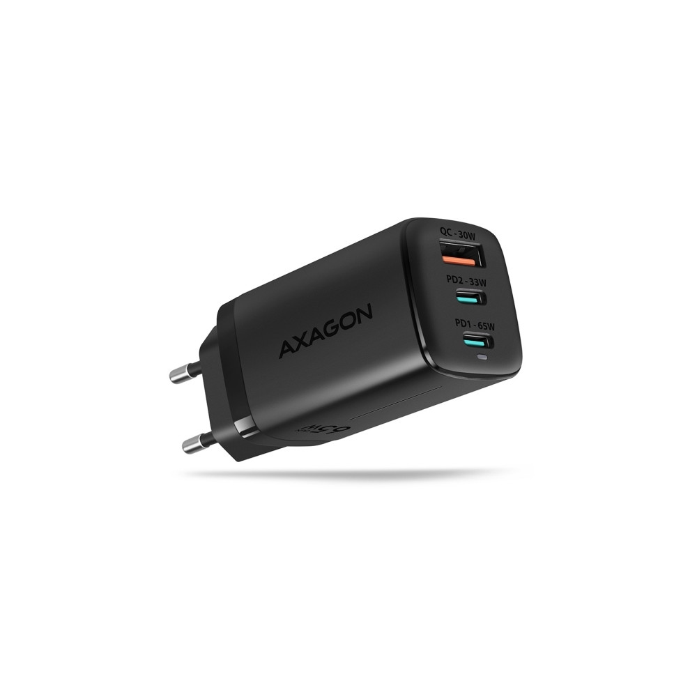 Produktbild för AXAGON ACU-DPQ65 strömadapter - USB typ A, 2 x USB-C - 65 Watt