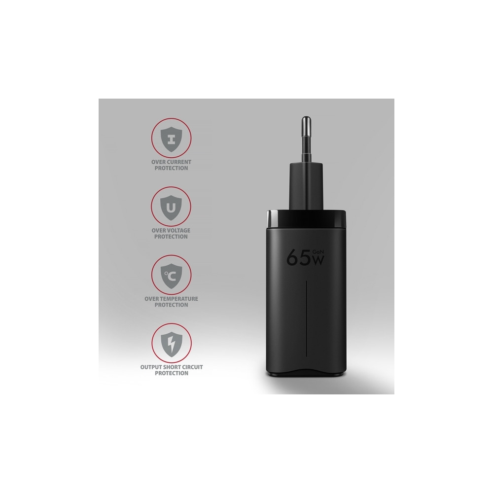 Produktbild för AXAGON ACU-DPQ65 strömadapter - USB typ A, 2 x USB-C - 65 Watt