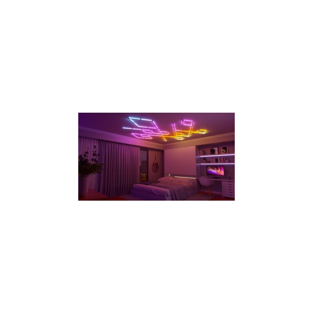 Produktbild för Nanoleaf Lines Expansion Pack - trådlös belysningsuppsättning - LED x 3 - 2 W - 16 miljoner färger - 1200-6500 K - linjär