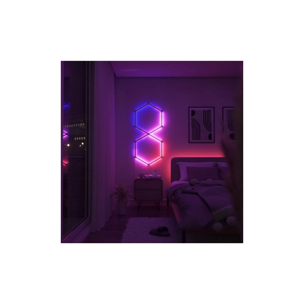 Produktbild för Nanoleaf Lines Expansion Pack - trådlös belysningsuppsättning - LED x 3 - 2 W - 16 miljoner färger - 1200-6500 K - linjär