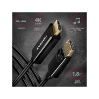 Produktbild för Axagon RVD-HI14N, 0,18 m, DisplayPort, HDMI, Hankoppling, Ho...