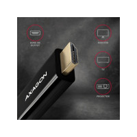 Produktbild för Axagon RVD-HI14N, 0,18 m, DisplayPort, HDMI, Hankoppling, Ho...