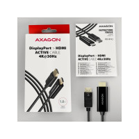 Produktbild för Axagon RVD-HI14N, 0,18 m, DisplayPort, HDMI, Hankoppling, Ho...