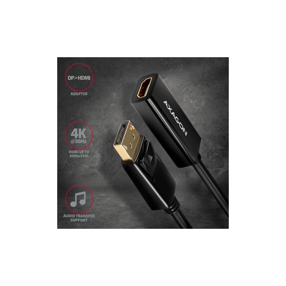 Produktbild för Axagon RVD-HI14N, 0,18 m, DisplayPort, HDMI, Hankoppling, Ho...