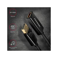 Produktbild för Axagon RVD-HI14N, 0,18 m, DisplayPort, HDMI, Hankoppling, Ho...