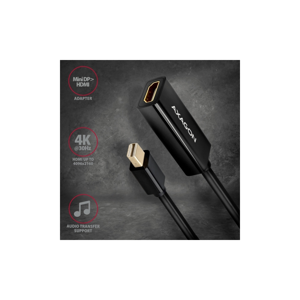 Produktbild för Axagon RVDM-HI14N, 0,15 m, Mini DisplayPort, HDMI, Hankoppli...