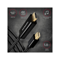 Produktbild för Axagon RVDM-HI14C2 Mini-DisplayPort zu HDMI Adapterkabel 4K/...