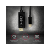 Produktbild för Axagon RVDM-HI14C2 Mini-DisplayPort zu HDMI Adapterkabel 4K/...