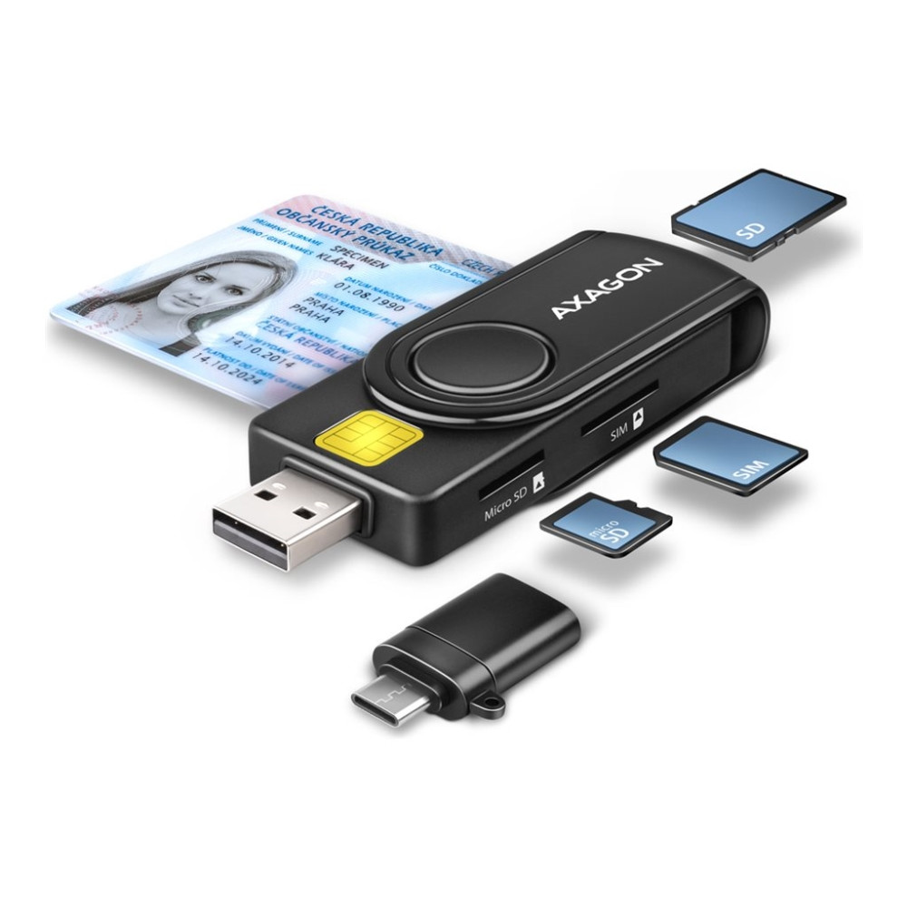 Produktbild för AXAGON SMART-kortläsare - USB 2.0